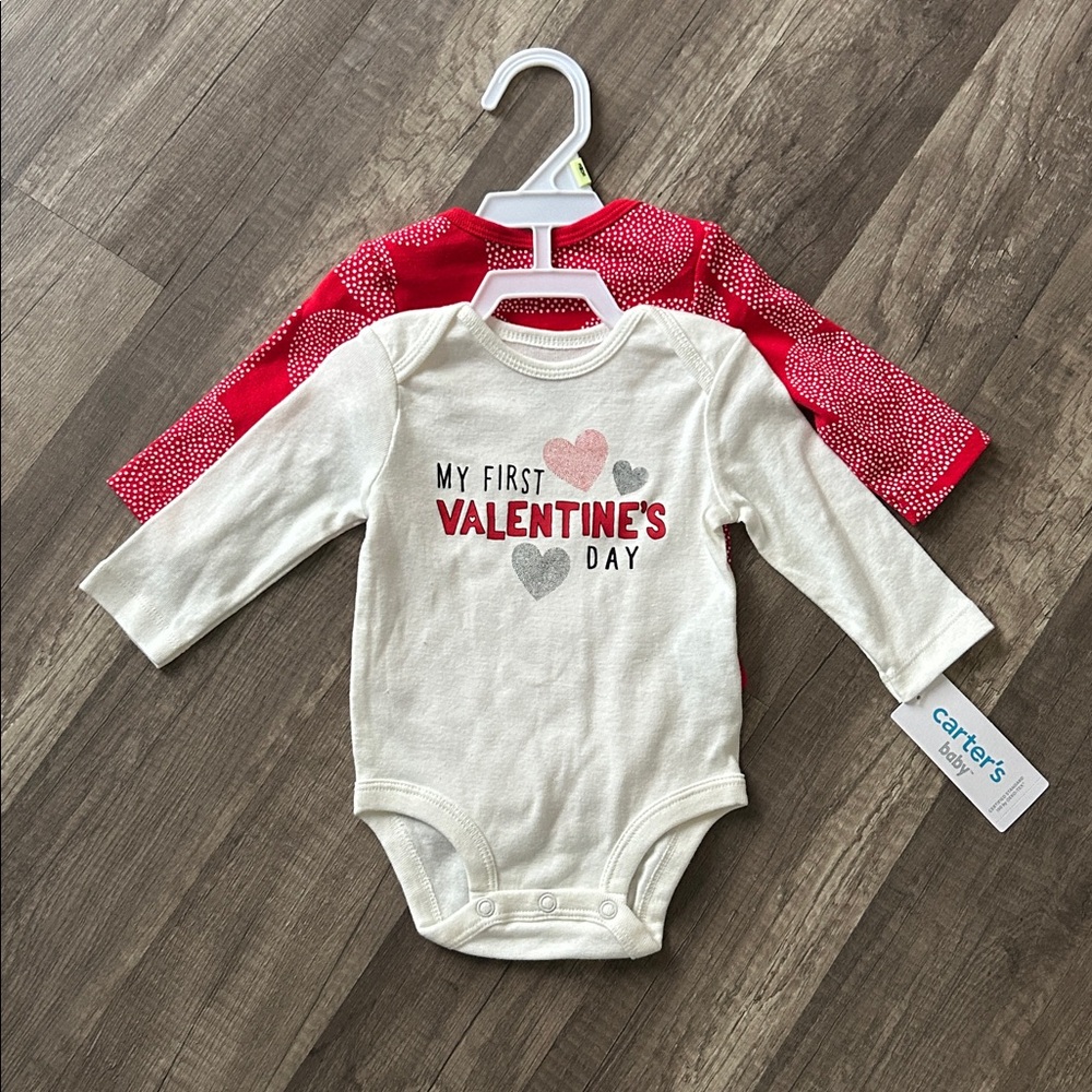 **New Item In! NEW Carter's My First Valentine’s Day Unisex Baby Bodysuit Set